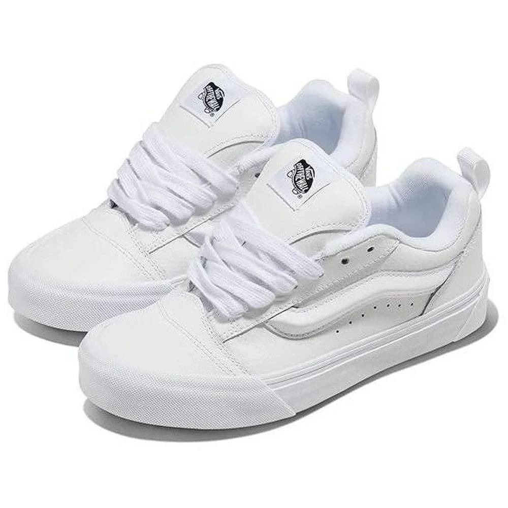 Vans Knu Skool White Leather Chunky Skate Shoes Mens 11.5